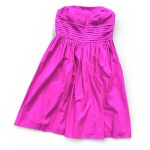 CO OP Barneys New York Strapless Pleated Fuchsia Party Dress Size 2